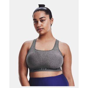 Under Armour Womens 3X Sports Bra Gray Crossback Compression Athletic Workout